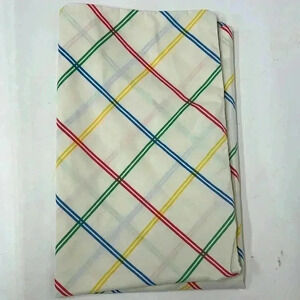 One standard vintage, pillowcase, rainbow, stripes, red, yellow, green, and blue